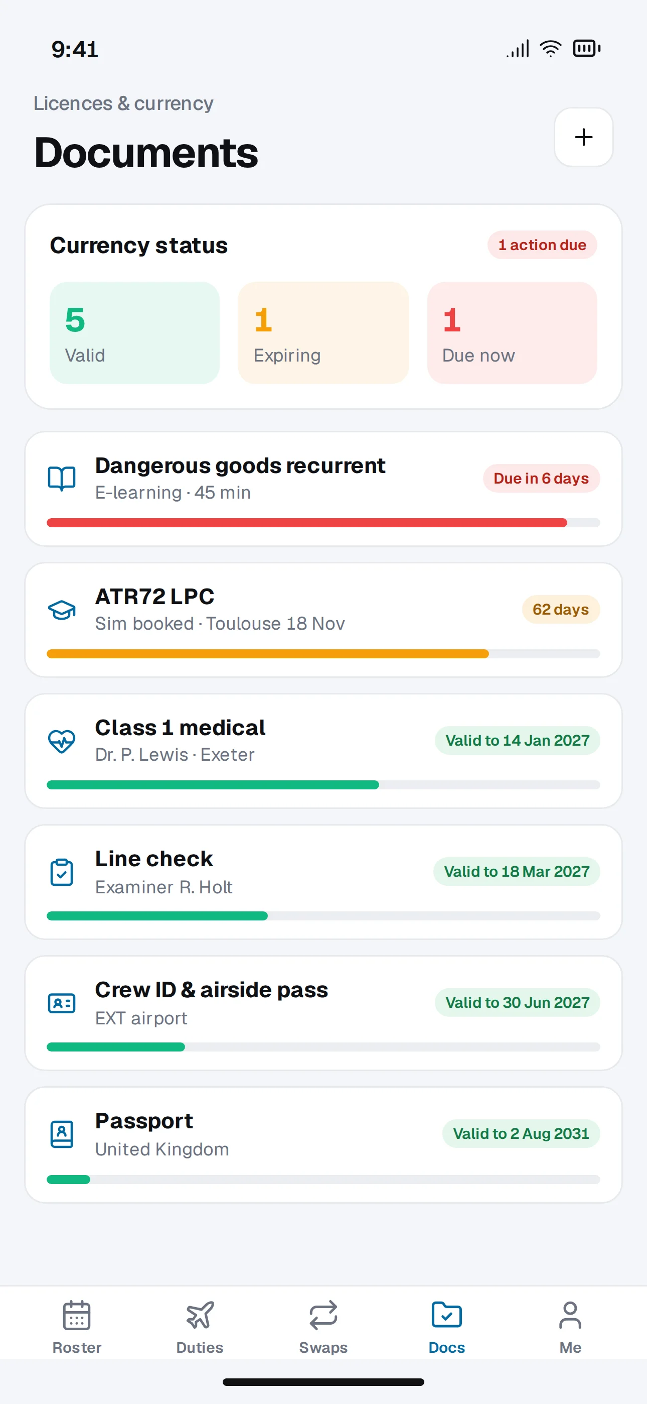 AeroRoster Crew app screen 3