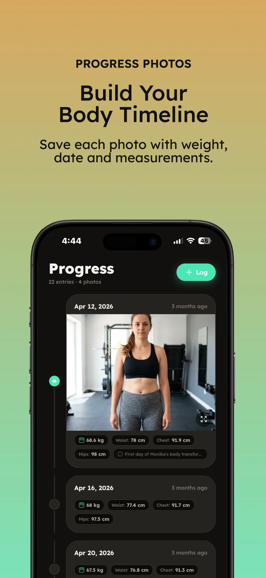 BodyLog interface screen 4