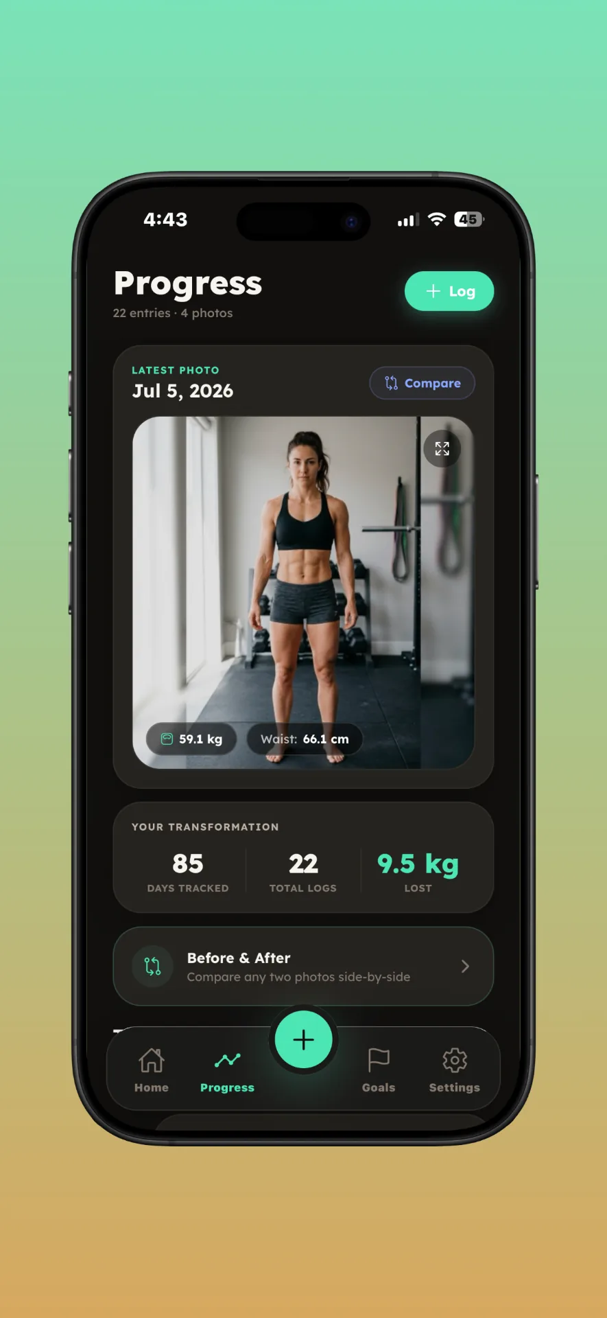 BodyLog interface screen 5