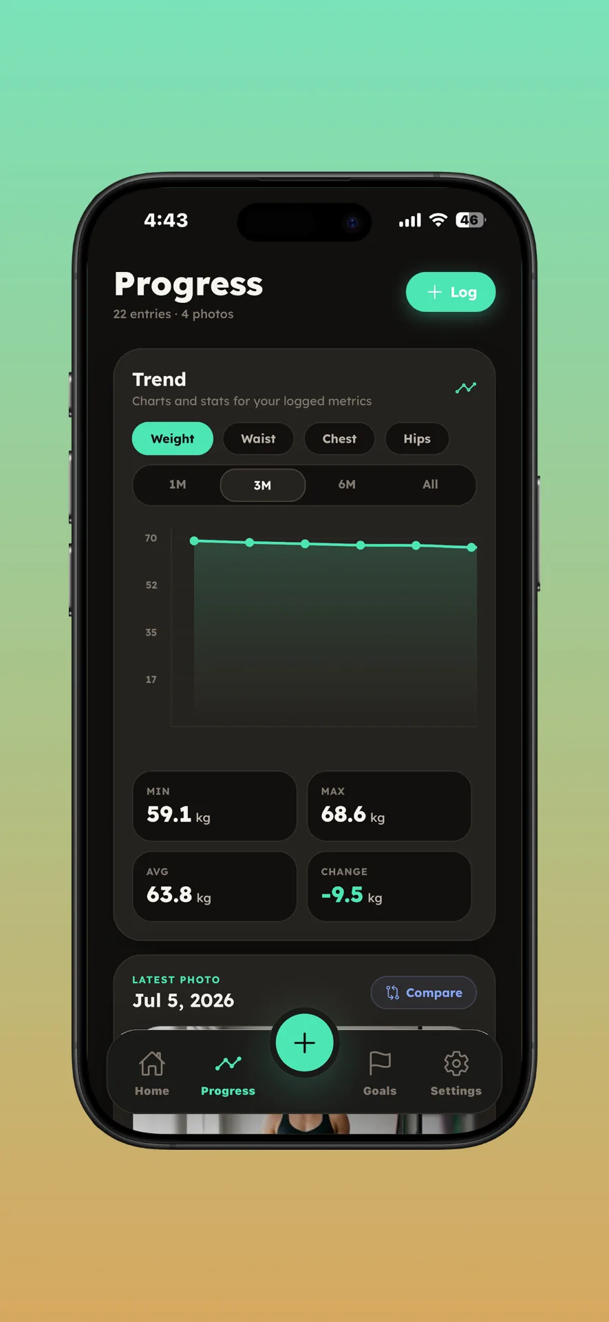 BodyLog mobile app screenshot: screen 9
