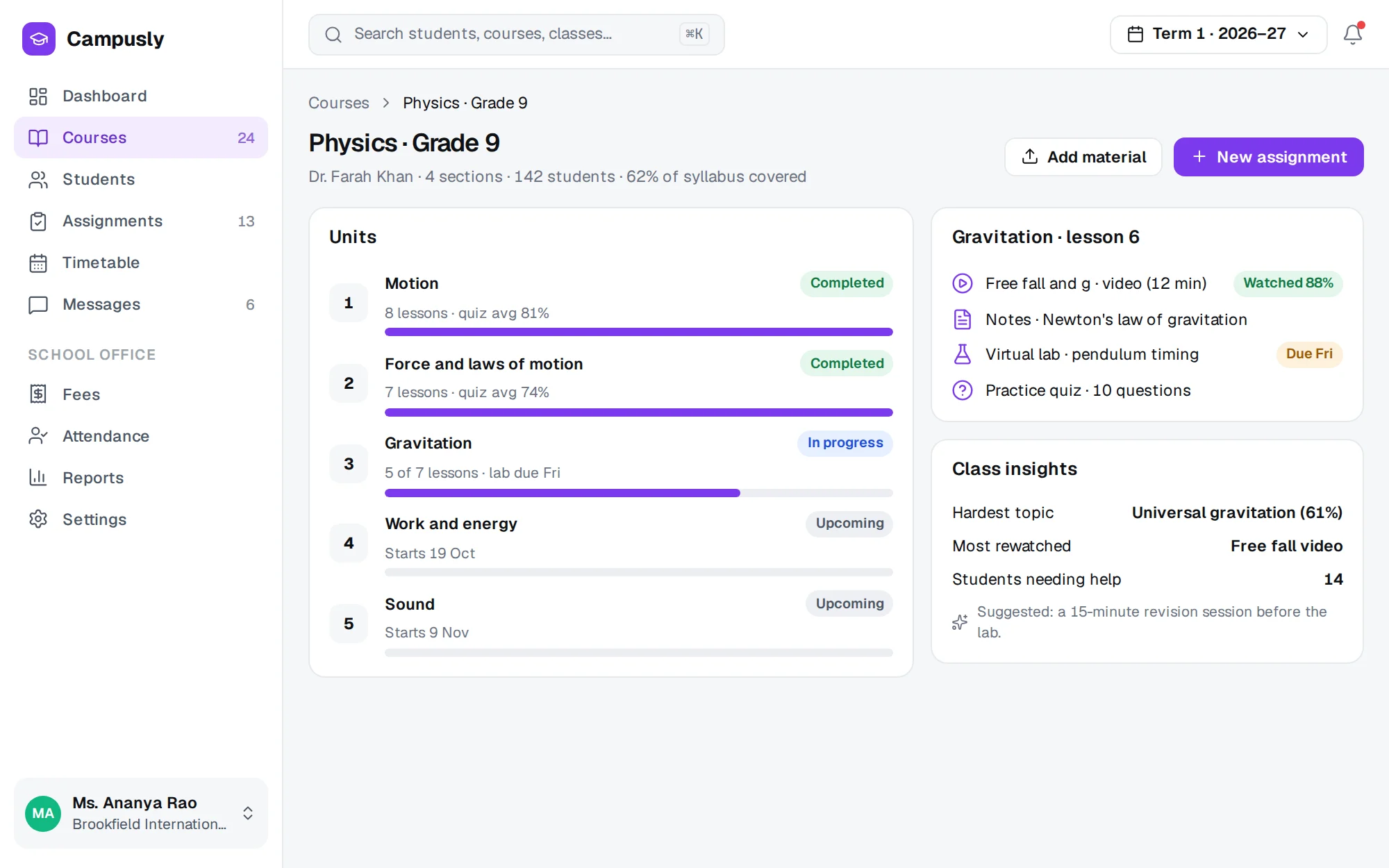 Campusly web app screen 2