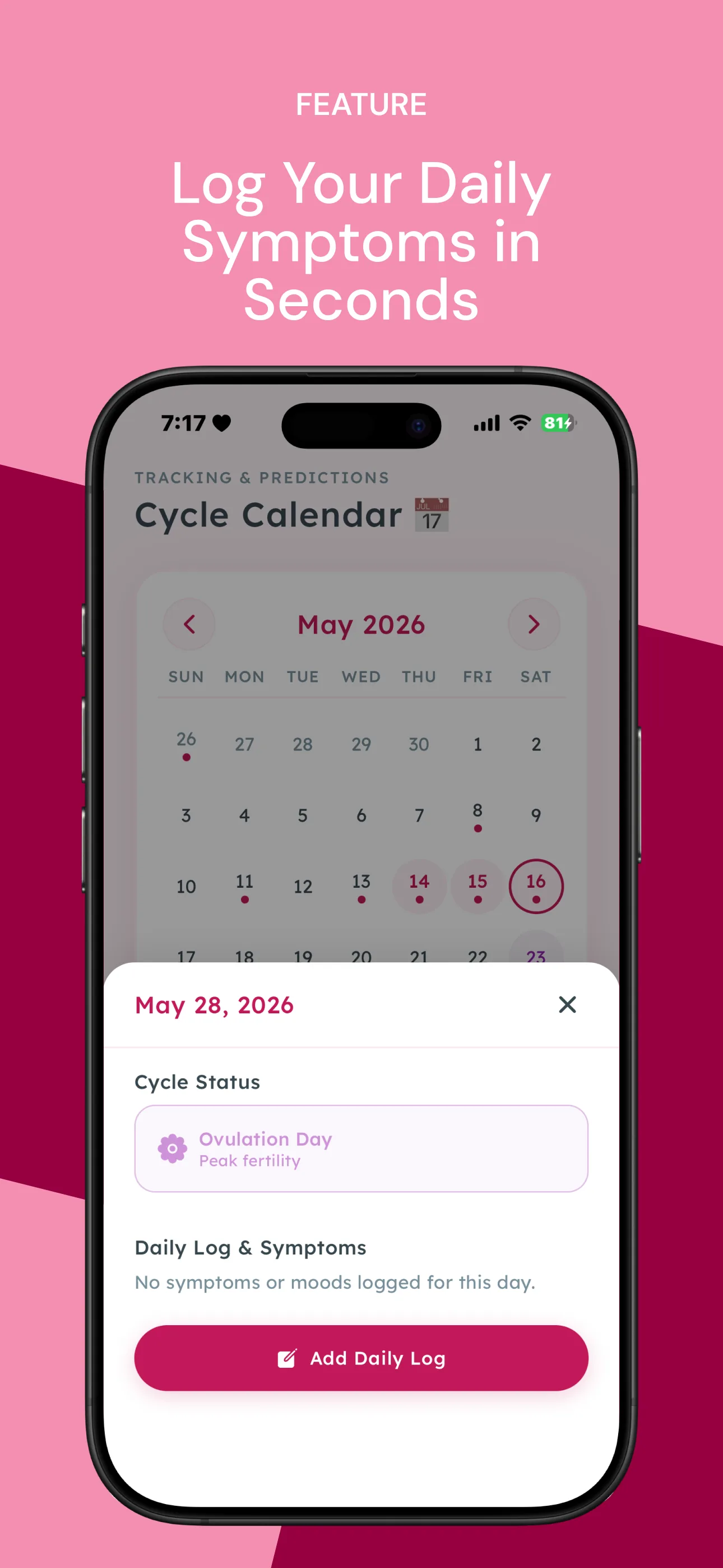 CyclePrivate interface screen 5