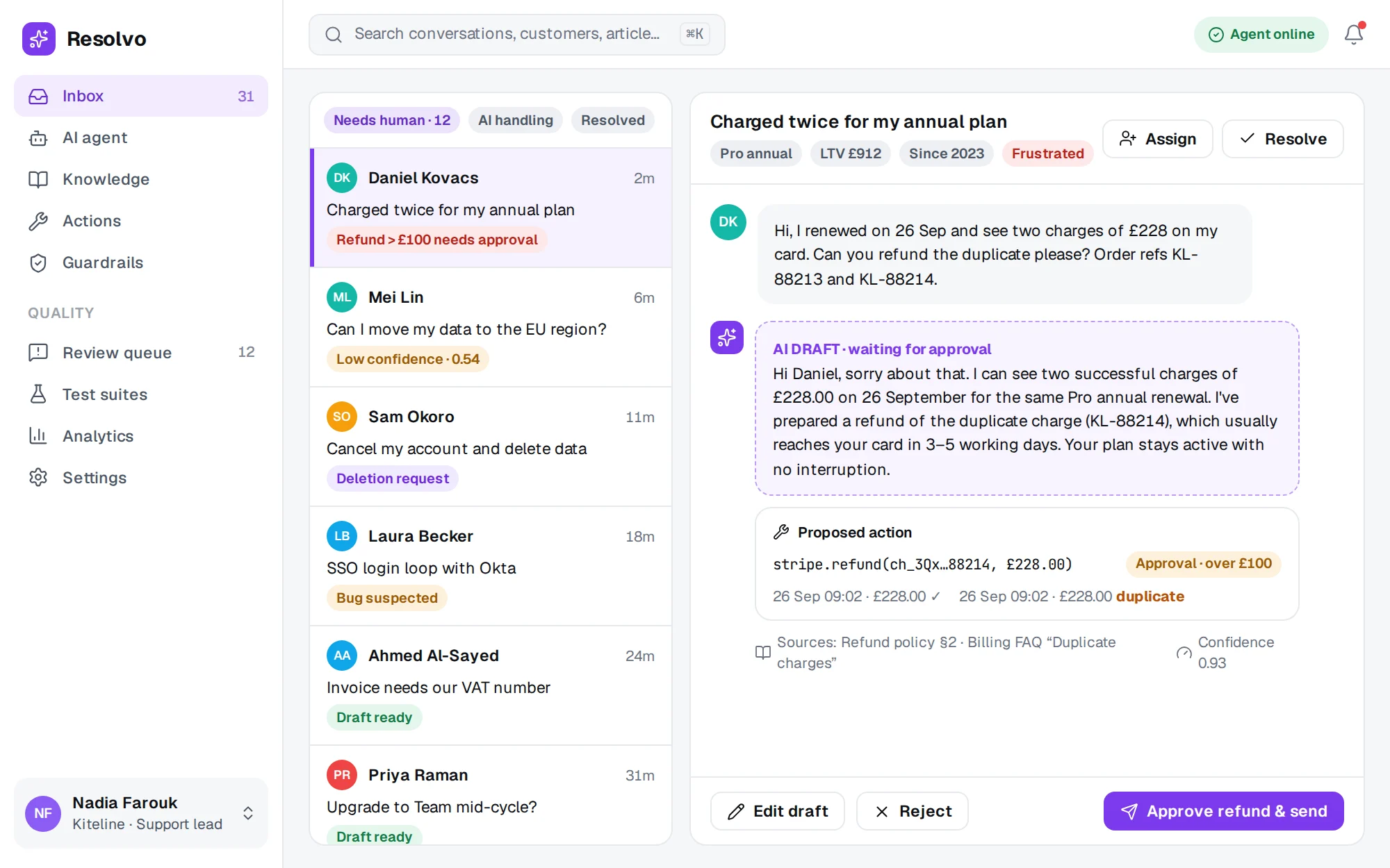 Resolvo web app screen 1