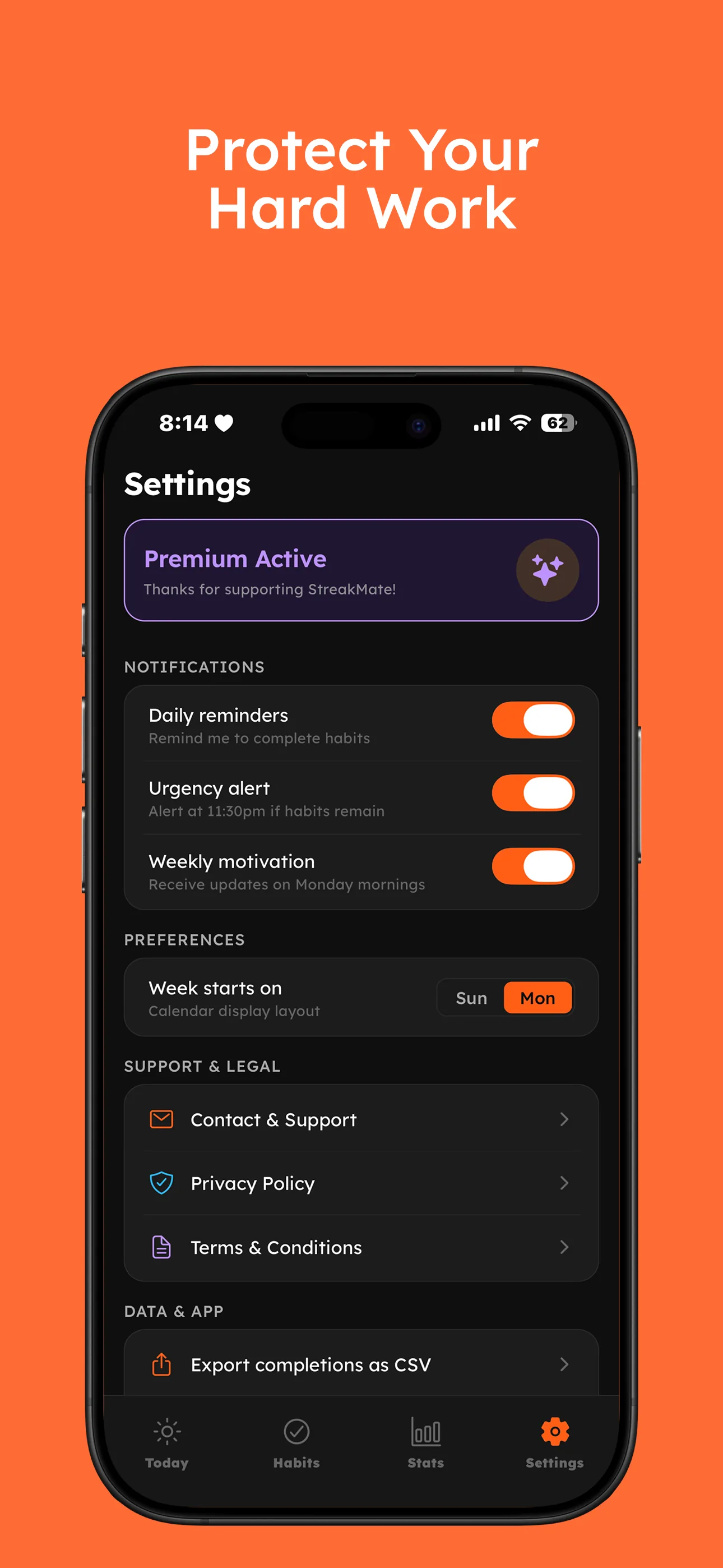StreakMate mobile app screenshot: screen 8