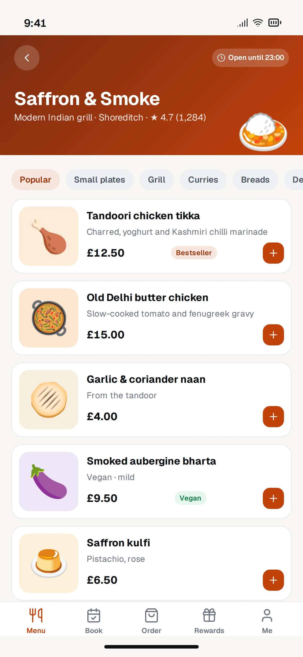 Tablefolk app screen 1