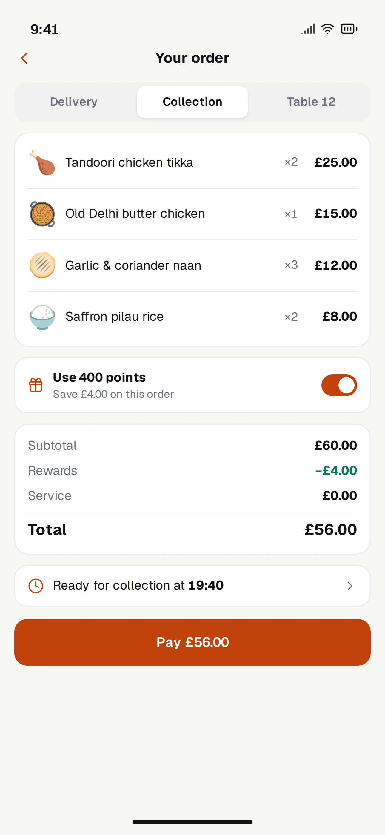 Tablefolk app screen 3