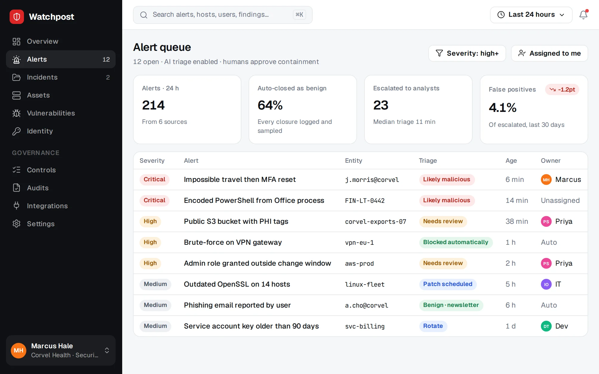 Watchpost web app screen 2
