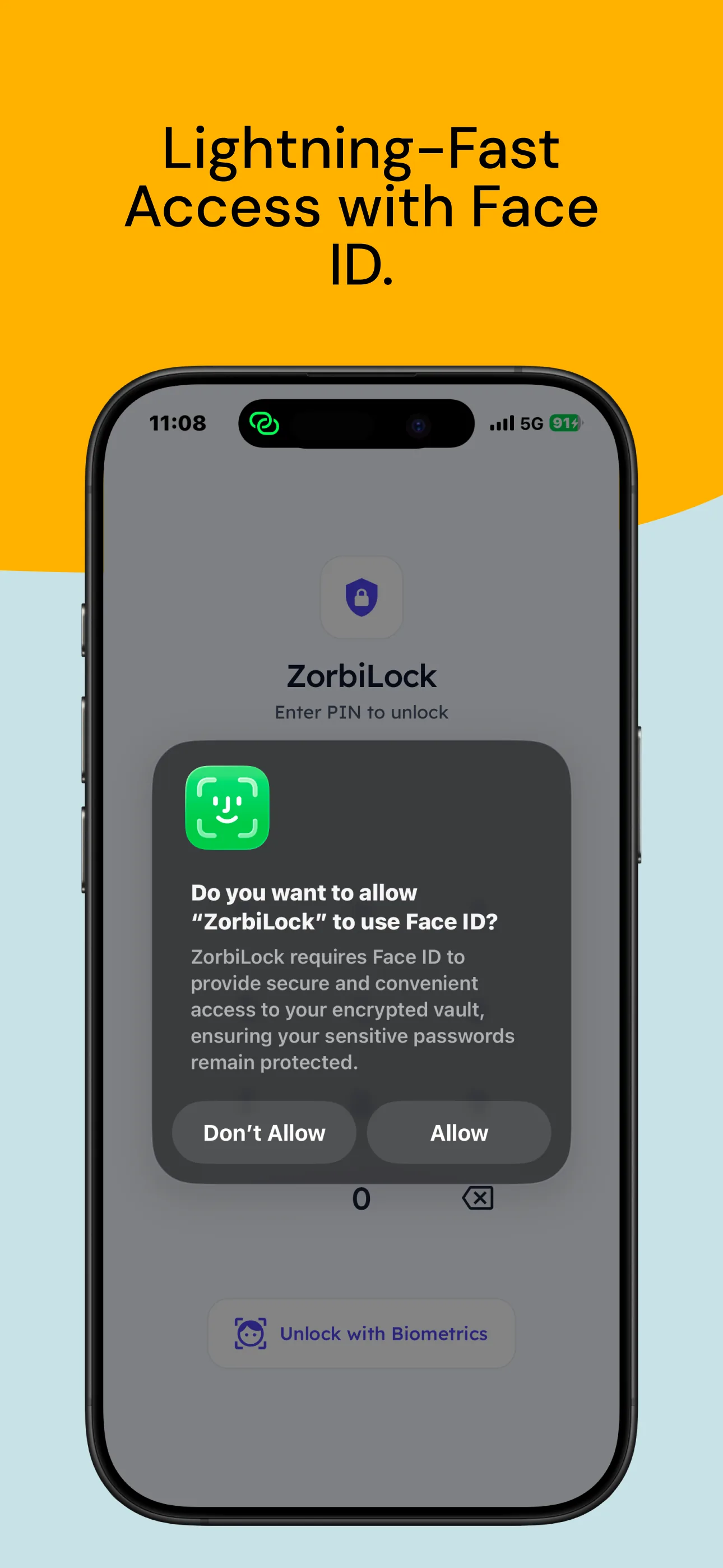 ZorbiLock mobile app screenshot: screen 10