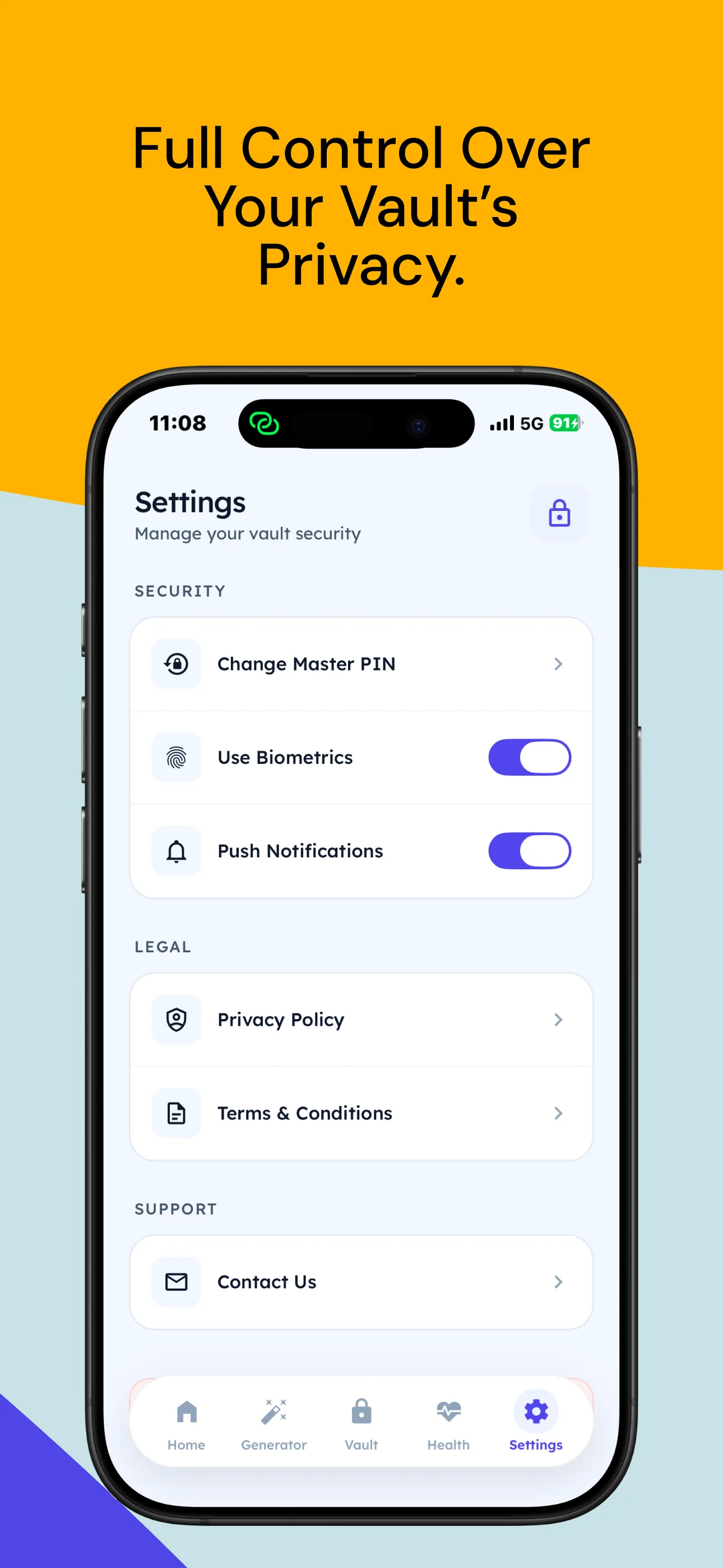 ZorbiLock mobile app screenshot: screen 9